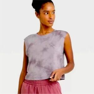 Joylab tie dye sleeveless cropped muscle tank